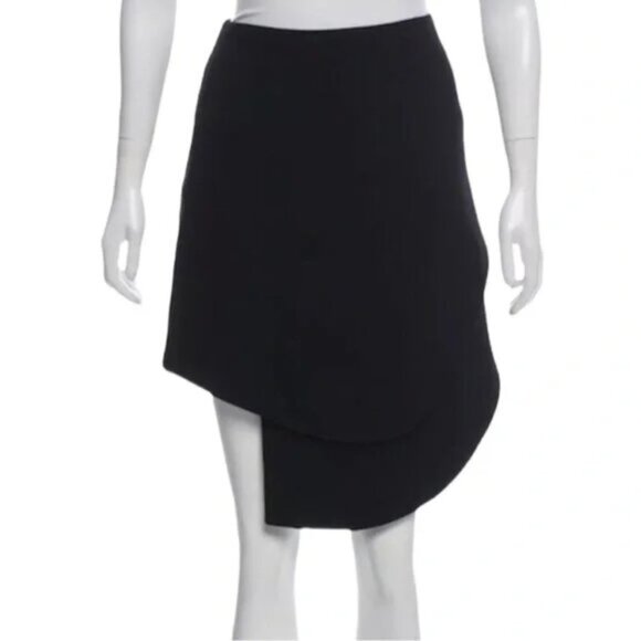 New Opening Ceremony Talene textured crepe asymmetric layered scallop mini skirt - Picture 4 of 13
